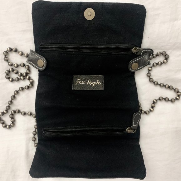 Free People Leather Duet Chain Crossbody Bag boho - Picture 3 of 3